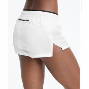 Fabletics Women's Breathe Run Short White Black Reflective Size 2X Zipper Pocket